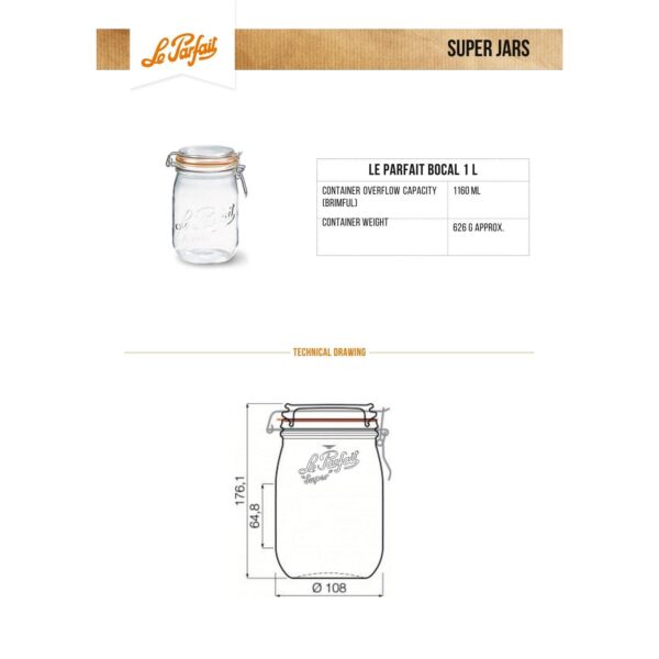 Le Parfait Super Cam Kavanoz Seti ( 1000 ml - 500 ml - 250 ml) - Görsel 5