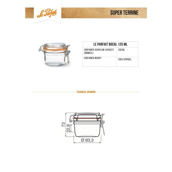 Le Parfait Super Terrines Klipsli/Contalı Cam Kavanoz 125 ml - Görsel 5