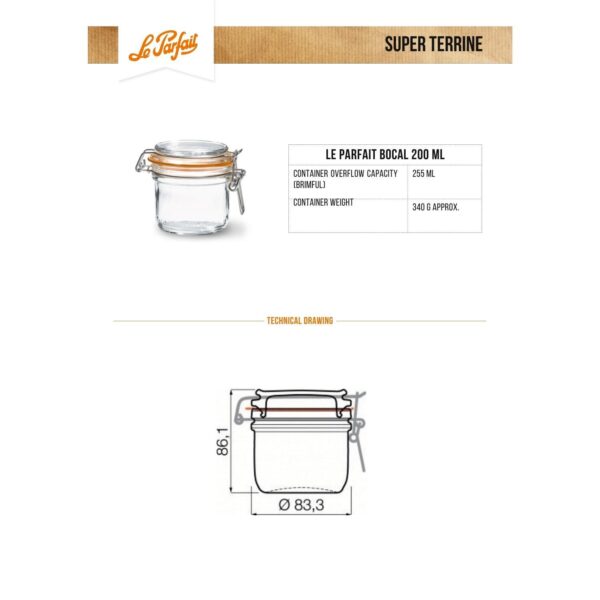 Le Parfait Super Terrines Klipsli/Contalı Cam Kavanoz 200 ml (2 Adet) - Görsel 5