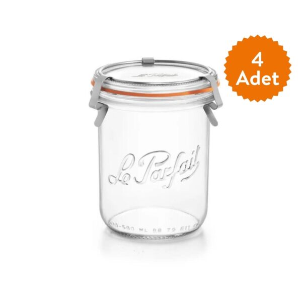 Le Parfait Bistrot Cam Kavanoz 580 ml (4 Adet)
